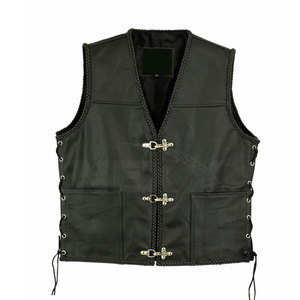 Nouvelle arrivée sans manches Gilet en cuir pour hommes Gilet en cuir de bonne qualité pour hommes Gilet en cuir Offre Spéciale hommes - Product Image 5