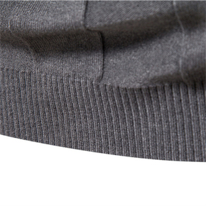 Pull-over en tricot décontracté à col haut pour hommes, nouveau style de sous-couche chaude, couleur unie, décoration tissée, grande taille, hiver - Product Image 6