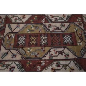 Tapis de 3,6 x 6,1 pieds, tapis turc vintage, tapis à imprimé animalier rouge - Product Image 5