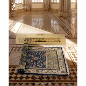 Zynah Sacred Haven hand knotted Travel-Friendly Washable 100% Silk Pattern Cushioned Square Prayer <b>Mat</b> - Product Image 3