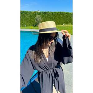 Sombrero de Paja Luminos Butik Beige Original Gondola para Estilo y Elegancia, Uso en la Playa y Diario HSR2107-beige2107 - Product Image 4