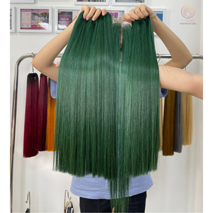 ที่ดีที่สุดคุณภาพเวียดนาม Remy มนุษย์ผมมัดสีเขียว Sdd กระดูกผมตรง - Product Image 1