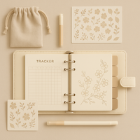 Ensemble cadeau économique LABON Floral, agenda A6 avec couverture gaufrée, organiseur, classeur, outils de jardinage, stylo et boîte à souvenirs pour femmes et mamans