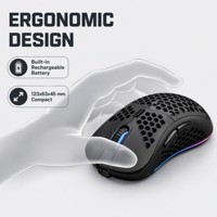 Souris de jeu sans fil mini légère tri-mode 12000 DPI rechargeable RGB ergonomique creuse USB
