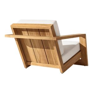 Chaise longue d'extérieur en teck de luxe moderne, fauteuil de jardin minimaliste avec coussins résistants aux intempéries, mobilier pour villa, hôtel, complexe hôtelier - Product Image 3