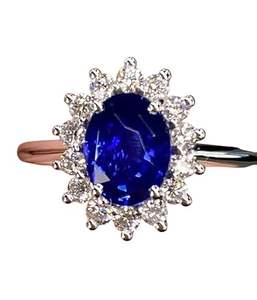 Bague Femme Saphir Bleu Naturel et Pierre Précieuse CZ Septembre Pierre de Naissance Bague Cocktail Bijoux Faits à la Main Bague en Argent Sterling 925 - Product Image 2