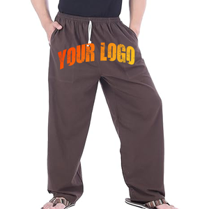 Pantalones de chándal informales para hombre, venta al por mayor, pantalones de pierna recta de lana lavada de algodón 100%, Pantalones anchos acampanados, lona de pista holgada - Product Image 2