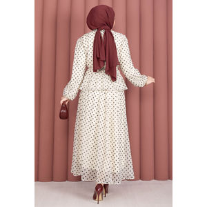 Conjunto de Blusa de Gasa con Estampado de Puntos y Falda con Volantes para Mujer, Elegante, Transpirable y Holgado, Ideal para Primavera/Verano - Product Image 6