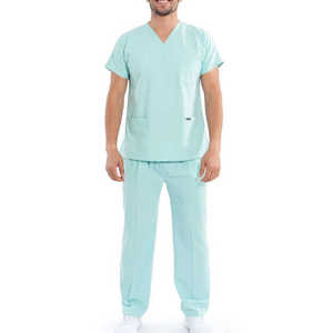 Top Selling Lightweight Nurse <b>Scrub</b> <b>Set</b> for Men Custom Logo Polyester Medical <b>Scrub</b> Suits - Product Image 6