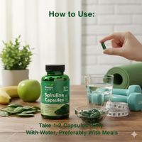 Comprimés de Spiruline Végétalienne Premium – Extrait d'Algues Vertes Bleues – Formule Superaliment Riche en Protéines – Nutrition Végétalienne Pure – Vente en Gros