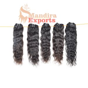 Machine brute Double trame couleur noire cuticule alignée pas d'enchevêtrement femmes noires génie faisceaux de trame ondulés temple brésilien cheveux humains - Product Image 6