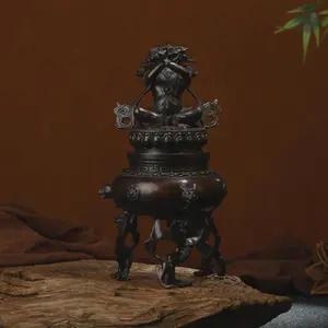 เตาเผาบัคฮูร์ทองเหลืองแบบอาหรับพร้อมหูจับ |   ใช้ในทางศาสนา 100% ธรรมชาติและทนทานสำหรับเรซินและน้ำหอมอู๊ด - Product Image 3