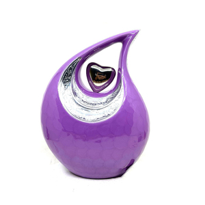 Urne en aluminium gravée sur mesure, couleur violet clair, artisanat artisanal, cadeau commémoratif pour les cendres funéraires, prix direct d'usine, meilleur prix - Product Image 3