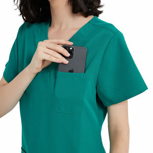 Uniforme d'infirmière lavable et doux pour hôpital médical d'été, col en V extensible, manches courtes et longues, ensembles de jogger pour hommes et femmes - Product Image 2
