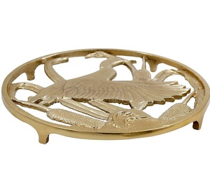 Large Luxury Brass Trivet Elegant <b>Matte</b> Metal Home Decor with High Quality Heat Resistant <b>Table</b> Pad for Home or Hotel Use - Product Image 4