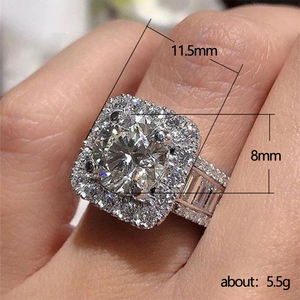 Bague de fiançailles pour hommes en or blanc 14K de haute qualité diamant Moissanite cultivé en laboratoire pour les fêtes et les vêtements de cérémonie - Product Image 4