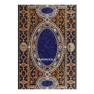 Mesa con Tapa de Mármol Negro Pulido con Incrustaciones de Pietra Dura Hecha a Mano de la Mejor Calidad con Forma Rectangular y Precio Perfecto para el Hogar y Hoteles - Product Image 1