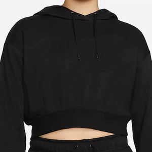 Sudadera con Capucha Blanca Holgada para Mujer, 66% Algodón, 34% Poliéster Reciclado, Sensación Suave, Bolsillo Canguro, Corte Corto de Invierno - Product Image 5