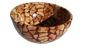 Ensaladera de resina de remolino pulido de primera calidad, utensilios de cocina clásicos aptos para lavavajillas, mesa de comedor de pieza de diseño hecha a mano en 3D - Product Image 5