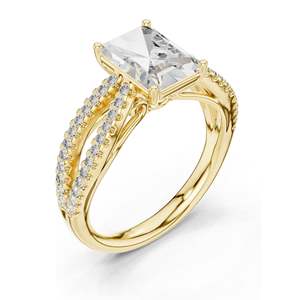 Anillo de Compromiso con Diamante de Laboratorio de Corte Radiante de 2.40 CT para Mujer, Claridad VVS-VS EF, Oro de 18K, 14K, 10K y Plata 925, Color Rosa - Product Image 4
