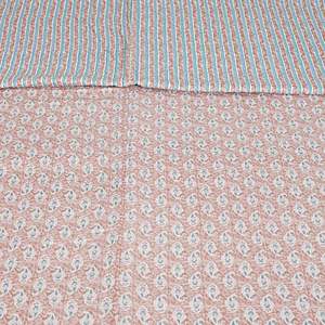 Peach Paisley Print 240 TC Algodón Cama doble Dohar SHKR1022 Juego de cama - Product Image 1