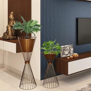 Set of 2 Handcrafted Metal Planters Trendy Hanging Design for Balcony Garden Living Room Enhance Your Space with Style - Product Image 3
