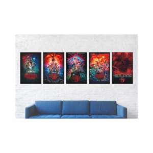 Ensemble de 5 affiches de style moderne Stranger Things, 5 décorations murales uniques des 5 saisons, en papier - Product Image 3