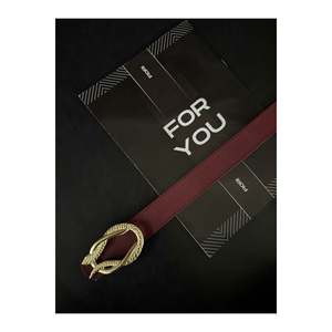 <b>Snake</b> Buckle Women's Trouser Belt, Jacket Belt, <b>Dress</b> Belt, Shirt Belt - Burgundy - Product Image 3