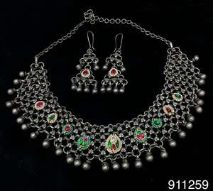 เครื่องประดับ afghan โบราณสไตล์ใหม่สร้อยคอ kuchi ชิ้นหูสร้อยคอชิ้นหัววินเทจเงินต่างหูสร้อยคอออกซิไดซ์สำหรับผู้หญิง - Product Image 2