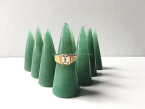 Anillo de Cristal de Aventurina Verde |   Anillo de Piedra Preciosa Pulida en Forma de Cono |   Proveedor Mayorista - Product Image 4
