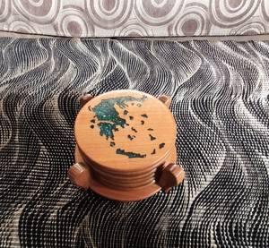 High-End Wooden and Stone <b>Coasters</b> for Coffee Mugs Classic Natural Wood, Round & Square <b>Drink</b> <b>Coaster</b> Options for Home, - Product Image 3