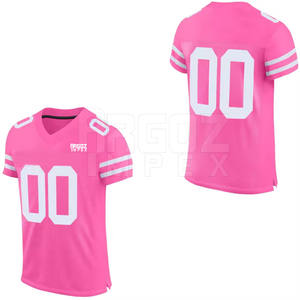 เสื้อฟุตบอลอเมริกันพิมพ์โลโก้ตามสั่ง ผ้าโพลีเอสเตอร์ 100% ระบายอากาศ แห้งเร็ว แขนสั้น ไซส์ใหญ่ เสื้อฝึกซ้อมแบบกำหนดเอง - Product Image 5