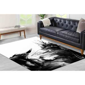 Tapis d'art abstrait pour femme : Tapis d'appoint moderne antidérapant, tapis en chenille - Product Image 1