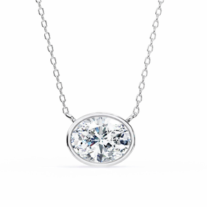 Trending Necklace 14K Yellow Gold Necklace with Oval VVS Moissanite Pendant Solitaire Bridal & Wedding Jewelry Suppliers - Product Image 3