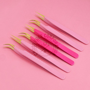 Bulk Fiber Tip Eyelash Extension Tweezer 45 degree 90 degree Straight Pointed Isolation Diamond Grip Sustainable Lash <b>Tool</b> - Product Image 3