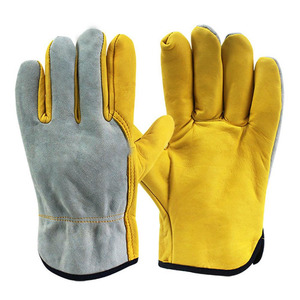 Gants de sécurité industrielle robustes de qualité supérieure en cuir de vachette fendu en peau de mouton Certifié CE CATll Résistance à la chaleur - Product Image 1