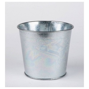 Mini ensemble de pots de fleurs en métal galvanisé rustique pour décoration extérieure et intérieure Design classique pour sol de bureau pour plantes artificielles - Product Image 6