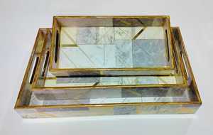 Plateau en bois imprimé Meena élégant et écologique, art floral traditionnel, durable et lavable au lave-vaisselle - Product Image 4