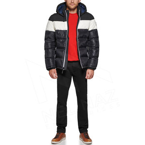 Veste bouffante de style de rue pour hommes tout nouveau manteau d'hiver en coton solide avec col montant Streetwear chaud à la mode - Product Image 5