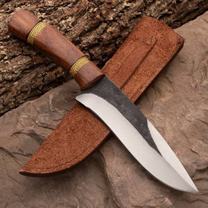 Couteau Bowie fait main en acier au carbone avec manche en bois et poignée en cuir de qualité supérieure personnalisable pour la chasse Support OEM - Product Image 3
