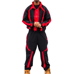 Survêtement imperméable personnalisé pour hommes, veste coupe-vent, pantalon, streetwear d'extérieur, vente en gros - Product Image 1