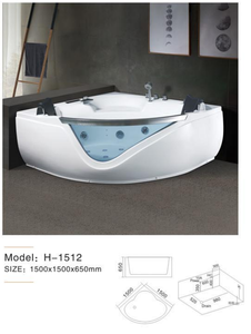 Baignoire balnéo d'angle triangulaire de luxe pour 2 personnes, baignoire spa avec fenêtre en verre pour le développement <span class=keywords><strong>immobilier</strong></span> et les projets d'appartements de luxe - Product Image 2