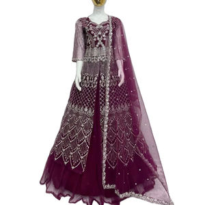 Nuevo paquistaní Banarasi seda Choli pesado suave red Multi piedra diamante trabajo tradicional boda fiesta desgaste para novias para Walima - Product Image 1