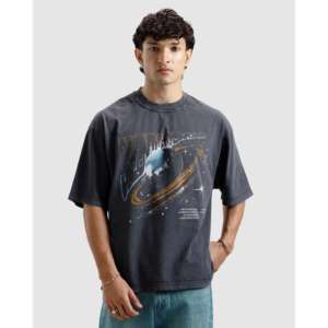 เสื้อยืดคอสมอส แอซิดวอช ระบายอากาศได้ดี ผ้าเจอร์ซีย์คอตตอน 100% ลายพิมพ์ตัวอักษรแบบเรียบ น้ำหนัก 200gsm 250gsm 300gsm - Product Image 6