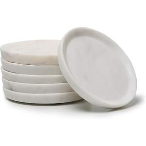 Classic Eco-Friendly Durable <b>Ceramic</b> <b>Coasters</b> Set of 6 with Raised Edges 4 Inch - Product Image 2