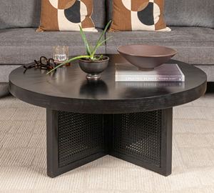 Mesa de centro de mimbre Suar de madera maciza de caoba de diseño moderno de alta calidad Color Natural para Hotel Villa Cojín 050809 - Product Image 3