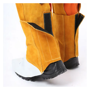 Top Selling Custom Logo Cowhide Leather Half <b>Boots</b> Waterproof Welding Spats with Shoe <b>Cover</b> for Foot Protection for Welder - Product Image 4