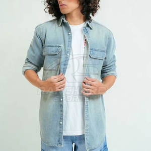 <b>Men</b> Casual <b>Work</b> <b>Jeans</b> Shirt Soft Cotton Slim Fit Shirt <b>Men</b> Fashion <b>Jeans</b> Shirt Classic Long Sleeve Everyday Top - Product Image 4