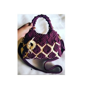 กระเป๋าชายหาดธรรมชาติหลากสีกระเป๋าถือ macrame ตะกร้าน่ารักสำหรับใส่เครื่องประดับแฟชั่น - Product Image 5