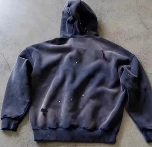 OEM de alta calidad 100% algodón cremallera sudaderas con capucha de peso pesado desgastado hecho a mano lavado ácido personalizado Logo sudaderas con capucha - Product Image 2